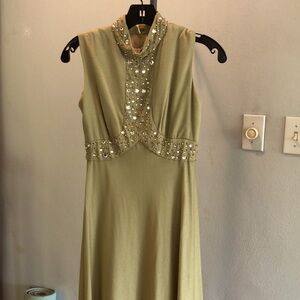 Vintage olive studded dress